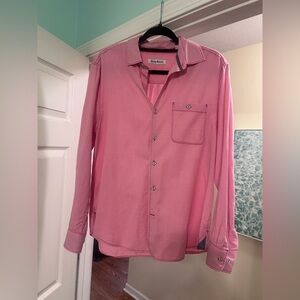 Tommy Bahama Men's checkered jersey Pink Button-Up Shirt